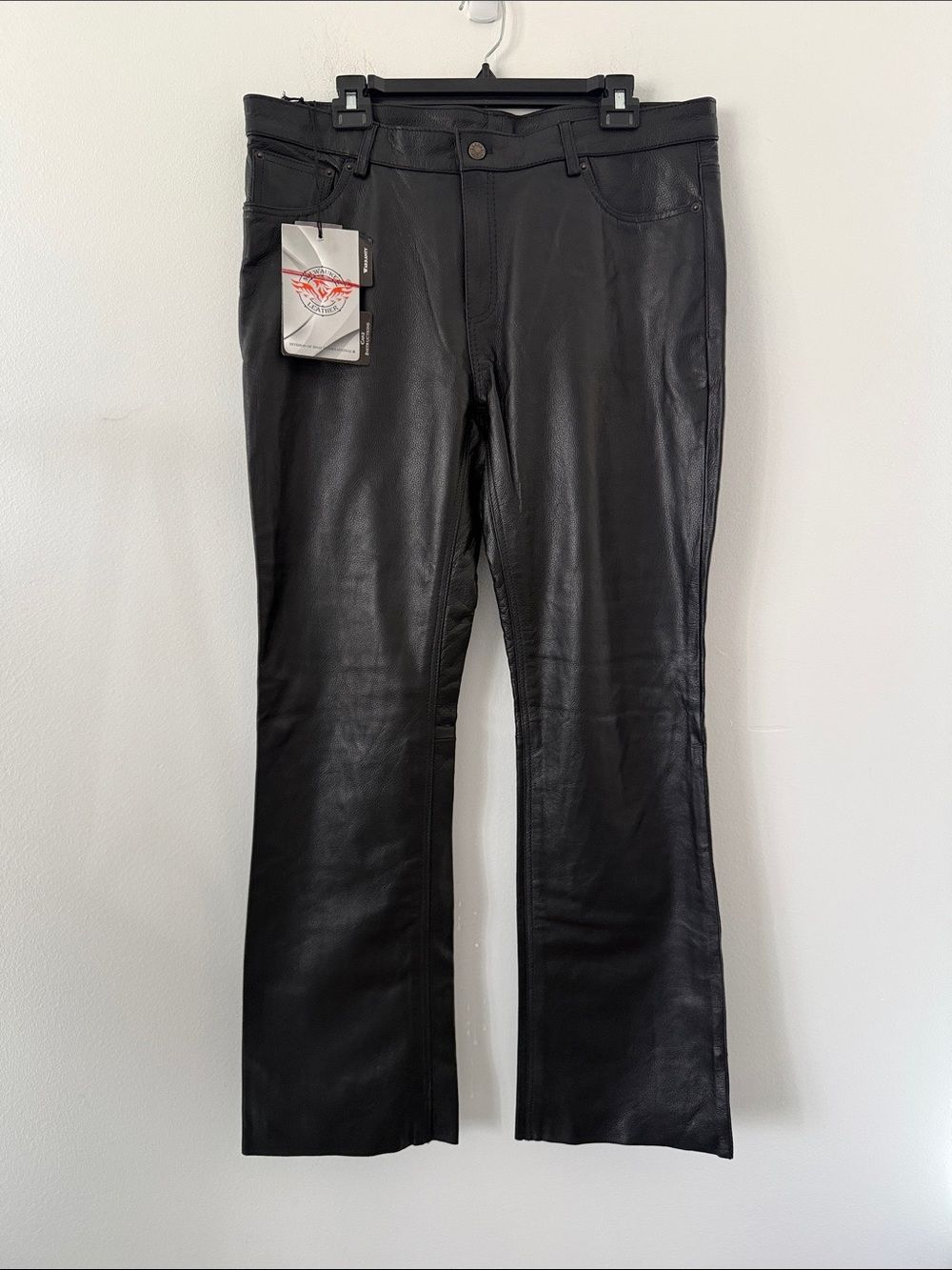 Milwaukee Leather Women’s Performance Black Leather Motorcycle Pants. Size 14.